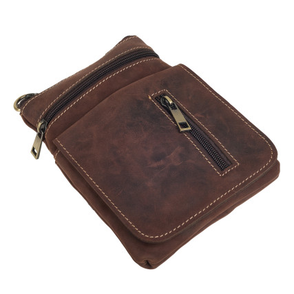Мужская кожаная сумка Buffalo Bags коричневая M6262C – Фото 2