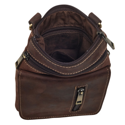 Мужская кожаная сумка Buffalo Bags коричневая M6262C – Фото 3