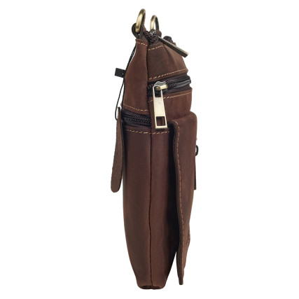 Мужская кожаная сумка Buffalo Bags коричневая M6262C – Фото 4