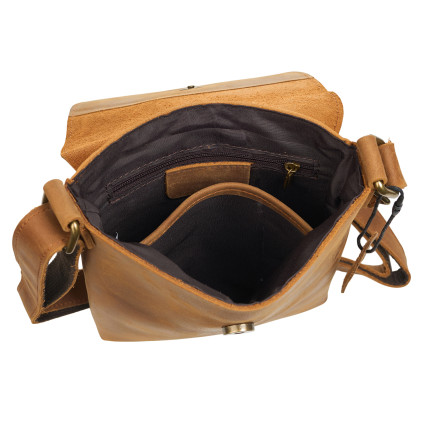 Мужская кожаная сумка Buffalo Bags коричневая M6274R – Фото 6
