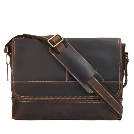 Мужская кожаная сумка Buffalo Bags коричневая M7377C – Фото 1