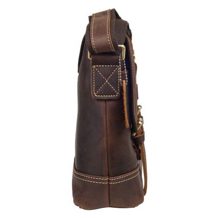 Мужская кожаная сумка Buffalo Bags коричневая M7379R – Фото 3