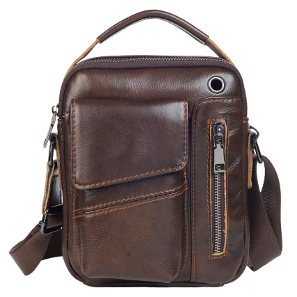 Мужская кожаная сумка Buffalo Bags коричневая M7512C-1 – Фото 1