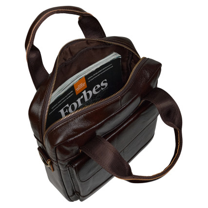 Мужская кожаная сумка Buffalo Bags коричневая M8579C – Фото 4