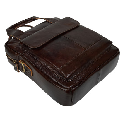 Мужская кожаная сумка Buffalo Bags коричневая M8579C – Фото 5