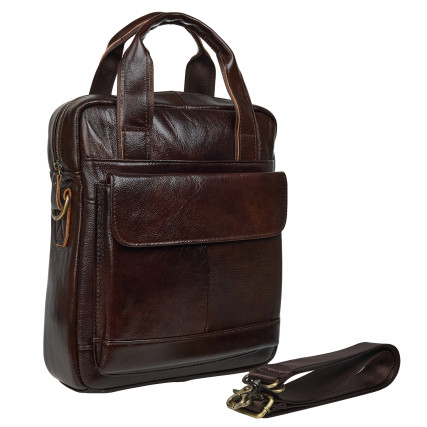Мужская кожаная сумка Buffalo Bags коричневая M8579C – Фото 7