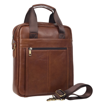 Мужская кожаная сумка Buffalo Bags светло-коричневая M8577C – Фото 2