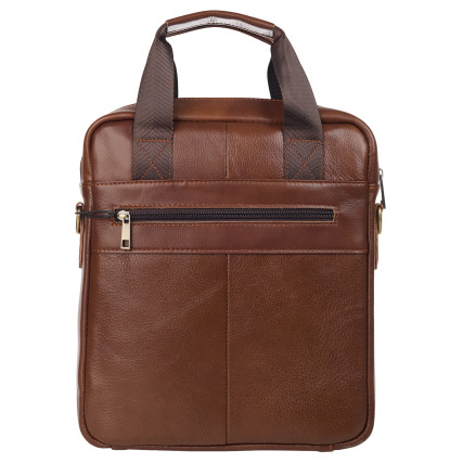 Мужская кожаная сумка Buffalo Bags светло-коричневая M8577C – Фото 3
