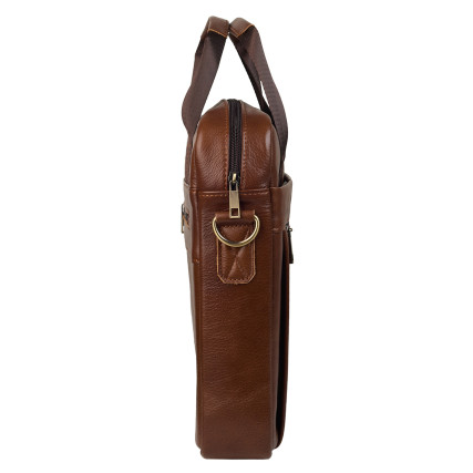 Мужская кожаная сумка Buffalo Bags светло-коричневая M8577C – Фото 4