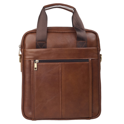 Мужская кожаная сумка Buffalo Bags светло-коричневая M8577C – Фото 1