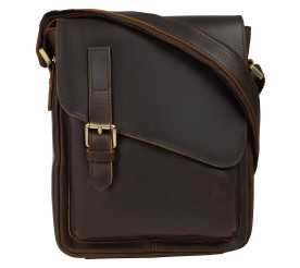 Мужская кожаная сумка Buffalo Bags темно-коричневая M6228R