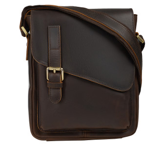 Мужская кожаная сумка Buffalo Bags темно-коричневая M6228R