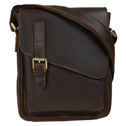 Мужская кожаная сумка Buffalo Bags темно-коричневая M6228R – Фото 1