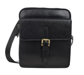 Мужская кожаная сумка Karya черная 0523-612