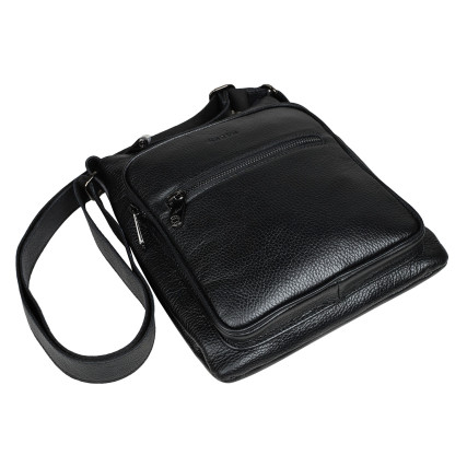 Мужская кожаная сумка Karya черная 0594-45 – Фото 5