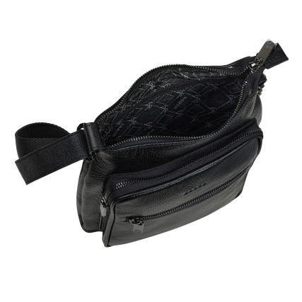 Мужская кожаная сумка Karya черная 0594-45 – Фото 6