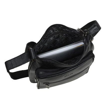 Мужская кожаная сумка Karya черная 0594-45 – Фото 7