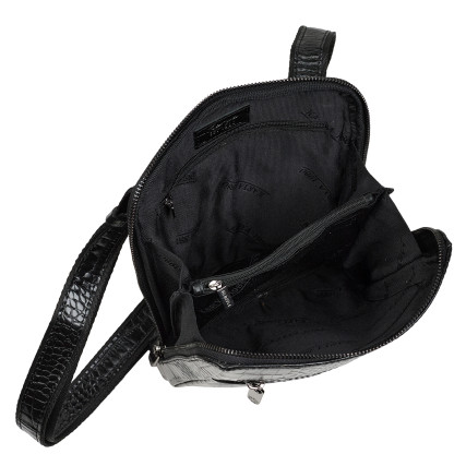 Мужская кожаная сумка Karya черная 0678-53 кроко – Фото 6