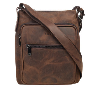 Мужская кожаная сумка Karya коричневая 0594-34