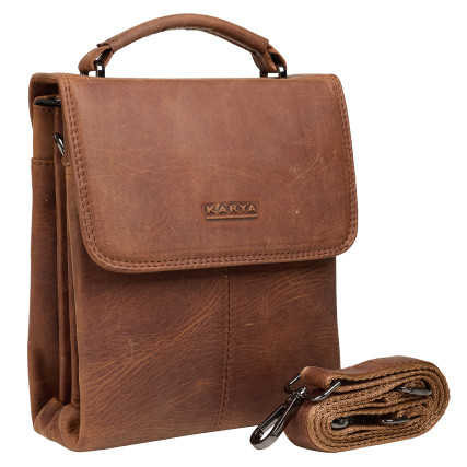 Мужская кожаная сумка Karya светло-коричневая 0268-32