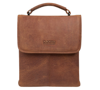 Мужская кожаная сумка Karya светло-коричневая 0268-32