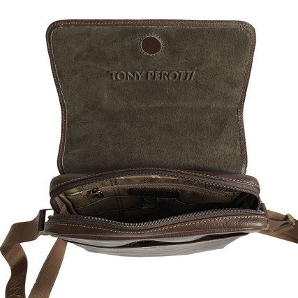 Мужская кожаная сумка TONY PEROTTI (Италия) коричневая