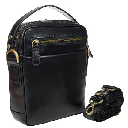 Мужская кожаная сумка Tony Bellucci черная 5153-101 – Фото 3