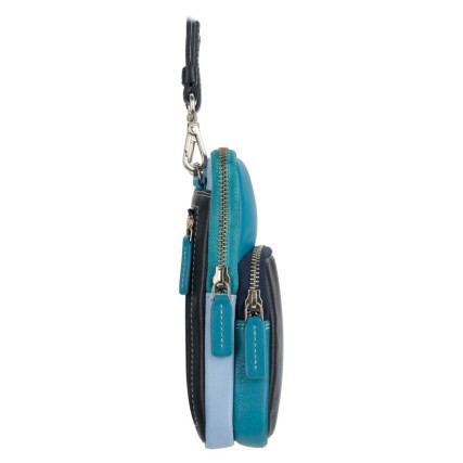 Мужская кожаная сумка Visconti голубая S5 BLUE M – Фото 4