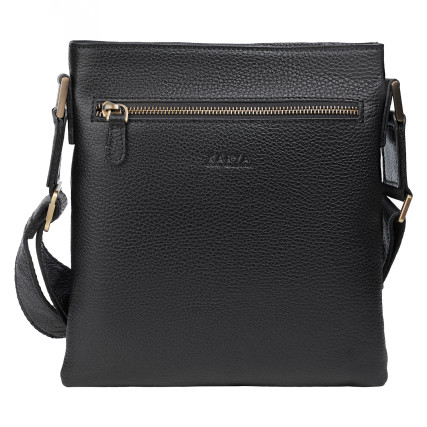 Мужская кожаная сумка через плечо Karya черная 0515-45