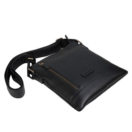 Мужская кожаная сумка через плечо Karya черная 0515-45