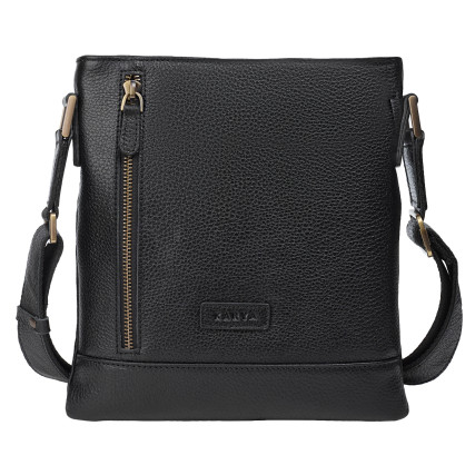 Мужская кожаная сумка через плечо Karya черная 0515-45