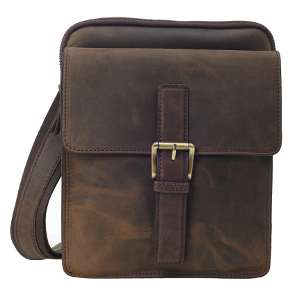 Мужская кожаная сумка через плечо Tony Bellucci коричневая 5066-06 нубук – Фото 1