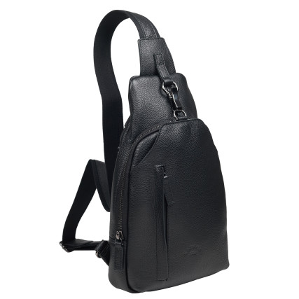 Мужская кожаная сумка-слинг Katana черная k69516-1 – Фото 2