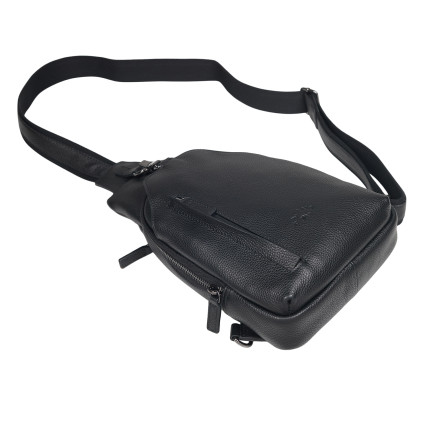 Мужская кожаная сумка-слинг Katana черная k69516-1 – Фото 5