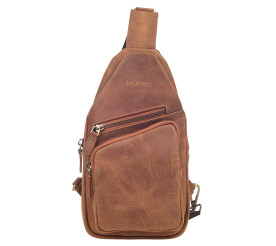Мужская сумка-слинг через плечо Karya коричневый 0537-32