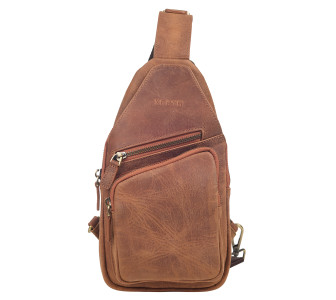 Мужская сумка-слинг через плечо Karya коричневый 0537-32