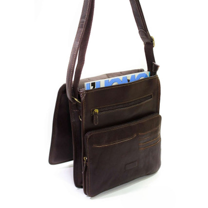 Мужской кожаный мессенджер Katana коричневый k36104-2 – Фото 3