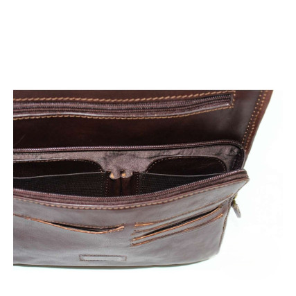 Мужской кожаный мессенджер Katana коричневый k36104-2 – Фото 4