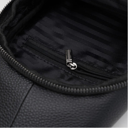 Мужской кожаный рюкзак через плечо Borsa Leather черный K1616D-black