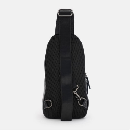 Мужской кожаный рюкзак через плечо Borsa Leather черный K1616D-black