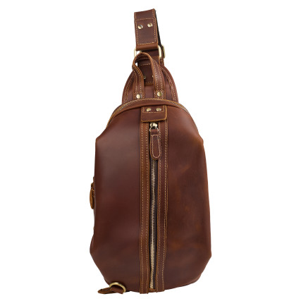 Мужской кожаный рюкзак через плечо Buffalo Bags коричневый M9217R – Фото 1