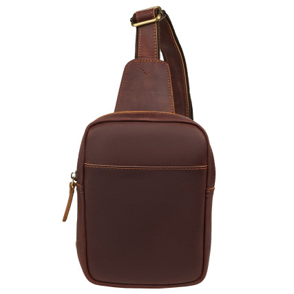 Мужской кожаный рюкзак через плечо Buffalo Bags коричневый M9254C – Фото 1