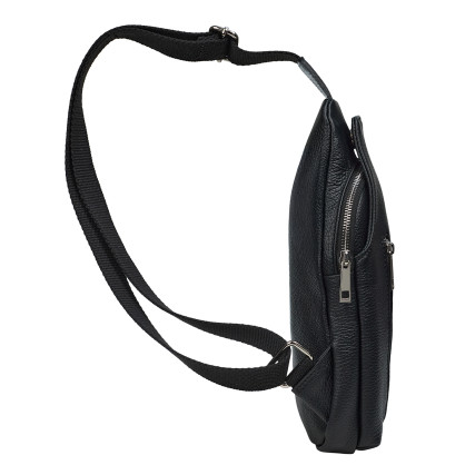 Мужской кожаный рюкзак через плечо Virginia Conti черный VCm02091black