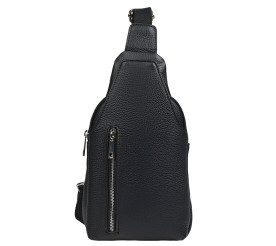 Мужской кожаный рюкзак через плечо Virginia Conti черный VCm02091black