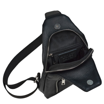 Мужской кожаный рюкзак через плечо Virginia Conti черный VCm02091black