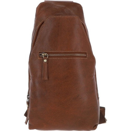 Рюкзак мужской через плечо коричневый Ashwood M53 Cognac – Фото 1