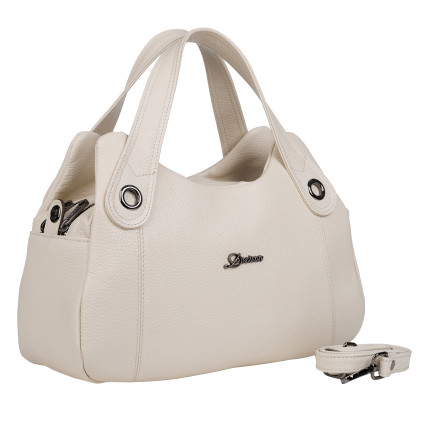 Кожаная женская сумка Desisan бежевая 850-281 – Фото 2