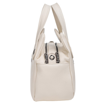 Кожаная женская сумка Desisan бежевая 850-281 – Фото 4