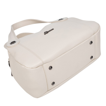 Кожаная женская сумка Desisan бежевая 850-281 – Фото 5