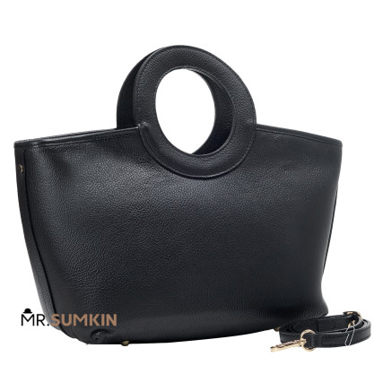 Кожаная женская сумка Virginia Conti (Италия) черная VC03714black – Фото 2